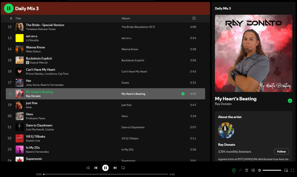 Spotify algorithmic Daily Mix 3